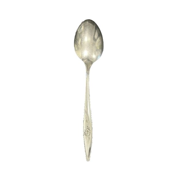 Oneida LASTING ROSE Stainless Serving Spoon Oneidacraft Deluxe Flatware Flower - Picture 3 of 5